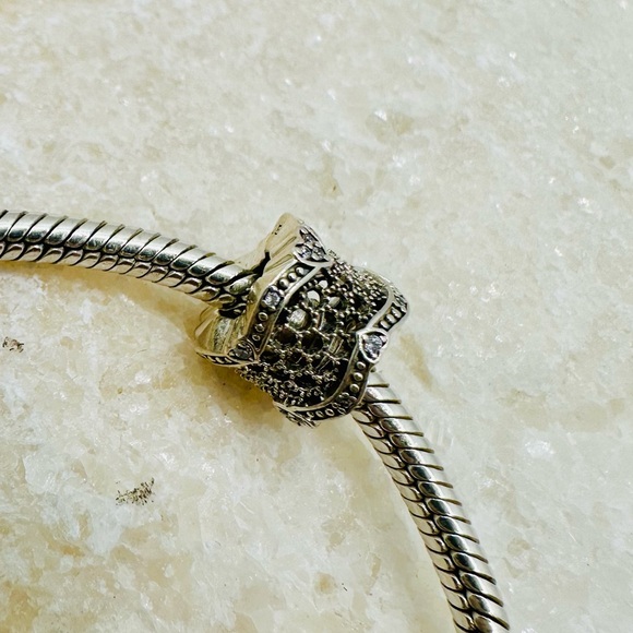 EUC Pandora 797653CZ Sterling Silver Lace of Love Spacer w/ Clear Zirconia - Picture 5 of 10